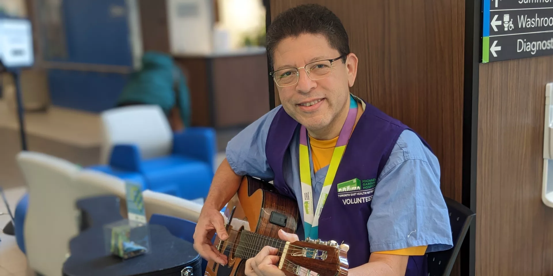 Nursing attendant José Blanco Mendez shares his talent in our hospital lobby Nursing attendant José Blanco Mendez shares his talent in our hospital lobby