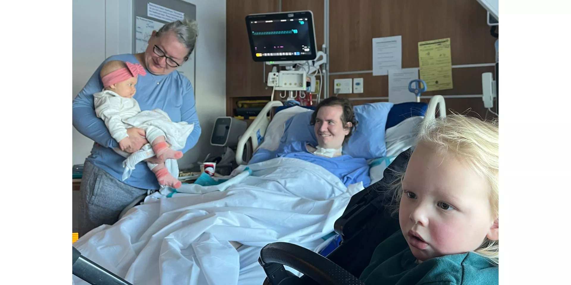 Josh Turner meets his niece and nephew, who were born while he was in intensive care. Colleen Petrick, Josh’s mom, is pictured on the left. Josh Turner meets his niece and nephew, who were born while he was in intensive care. Colleen Petrick, Josh’s mom, is pictured on the left.