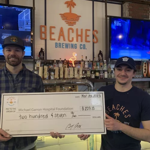 Beaches Brewery cheque presentation Beaches Brewery cheque presentation at Beaches Brewery in Toronto