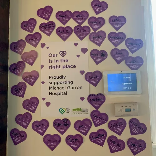 Donor heart wall at Muddy York Donor heart wall at Muddy York