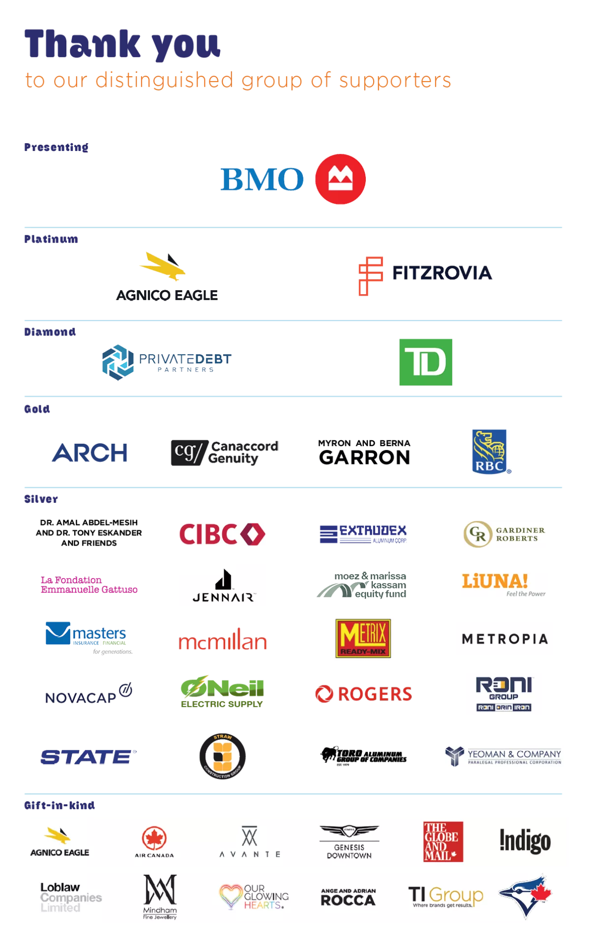 Our supporters  Our supporters