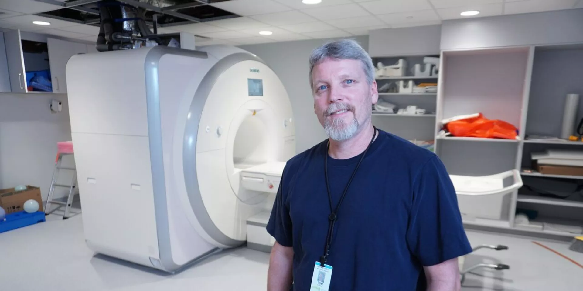 Senior MRI Technologist Tom Hocking with Michael Garron Hospital's new MRI Senior MRI Technologist Tom Hocking with Michael Garron Hospital's new MRI