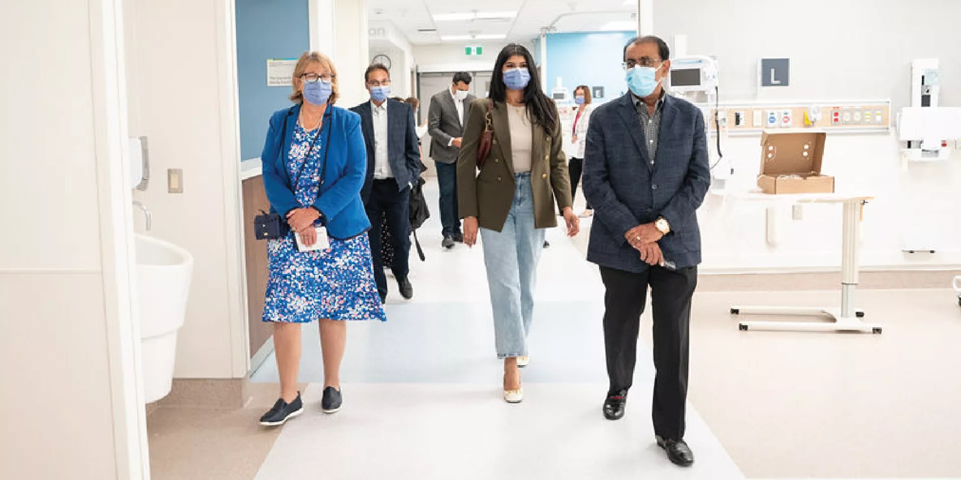 transforming Image of doctors and nurses in Hospital Lobby