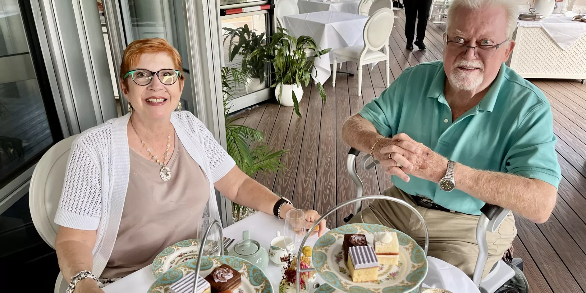 Ginette and Paul having lunch together