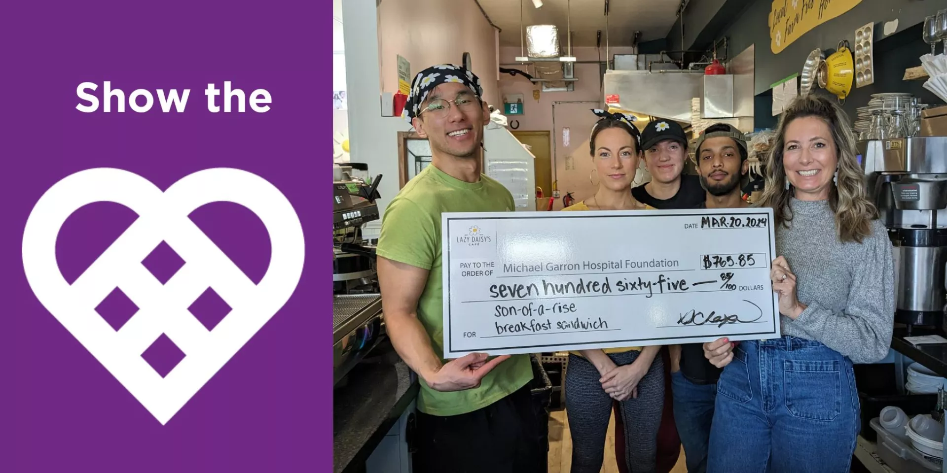 Lazy Daisy is showing the love again this February, joining other businesses in opening their doors and their hearts in support of Michael Garron Hospital.