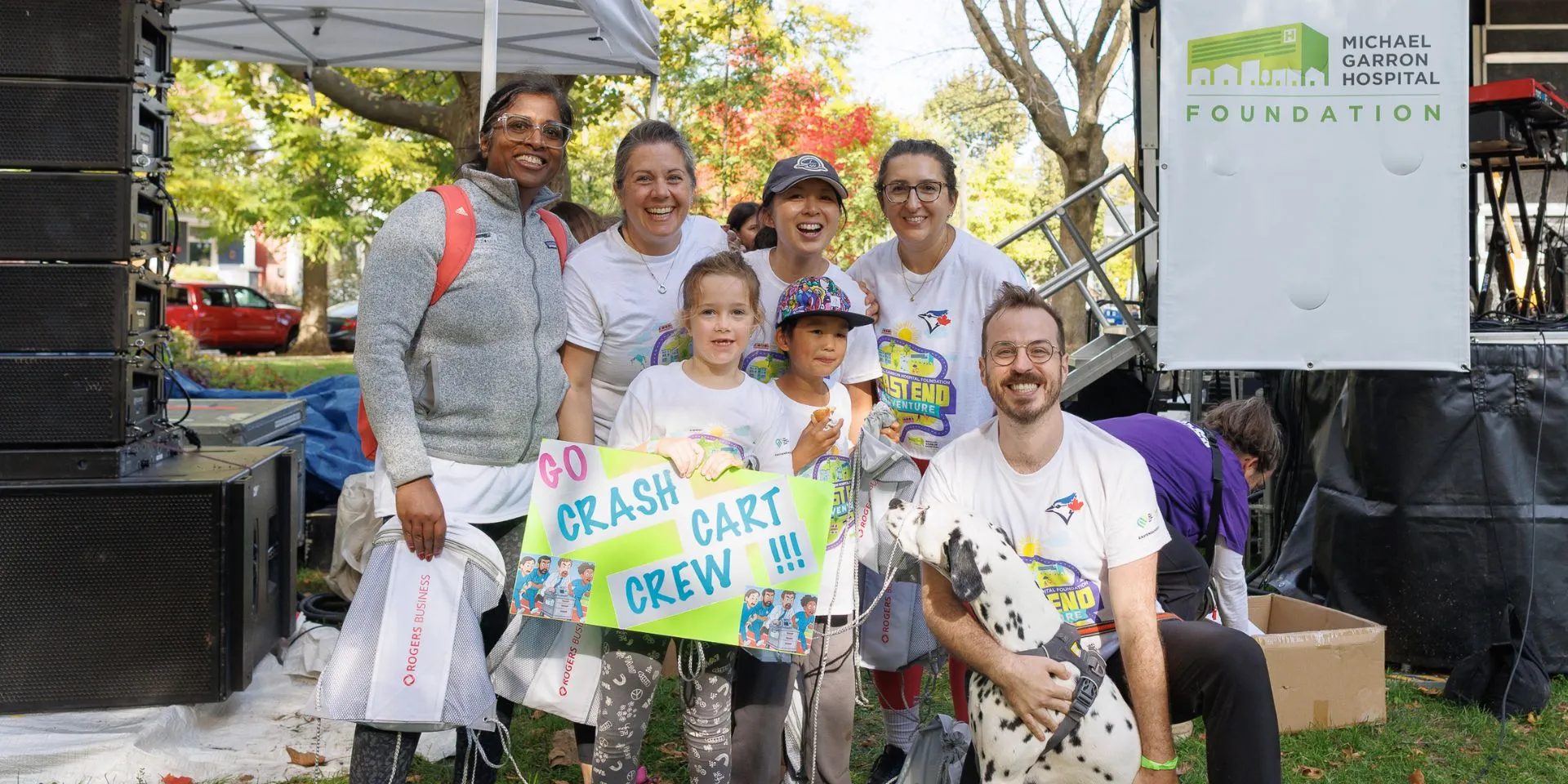 The top fundraising team, Crash Cart Crew, celebrates at East End Adventure