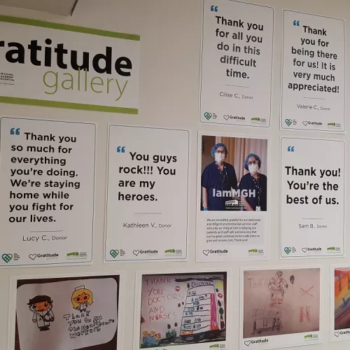 healthcare workers gratitude wall 
