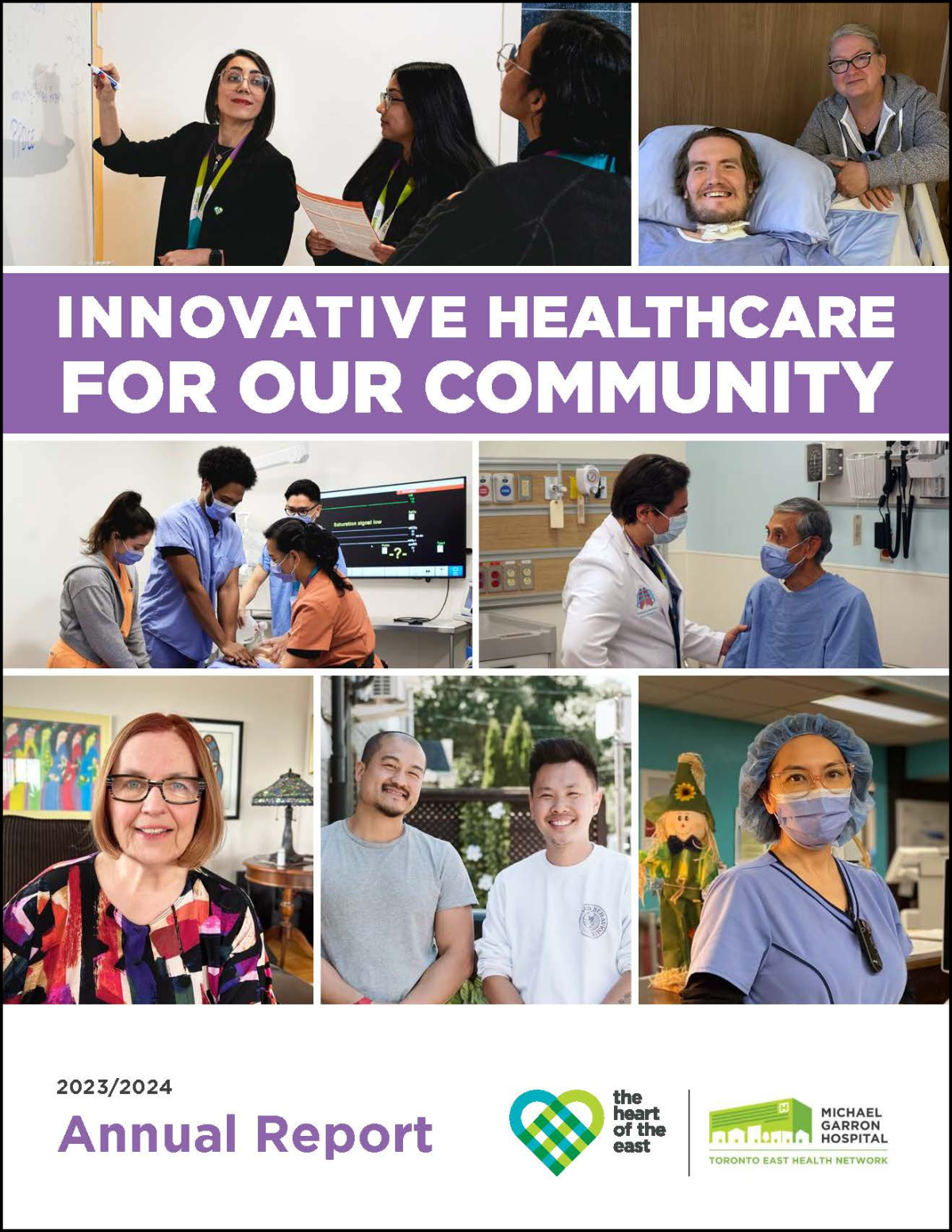 Annual report cover: Innovative healthcare for our community