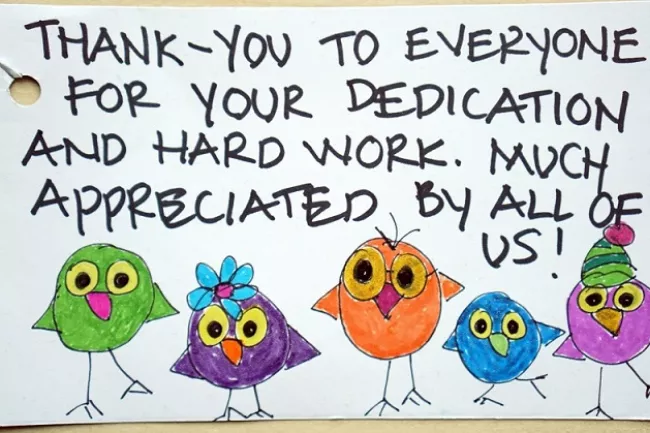 handwritten gratitude note