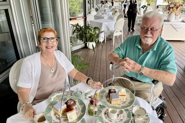 Ginette and Paul having lunch together