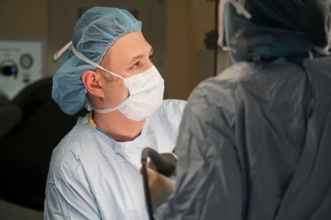 Dr. Sayf Gazala in the operating room.