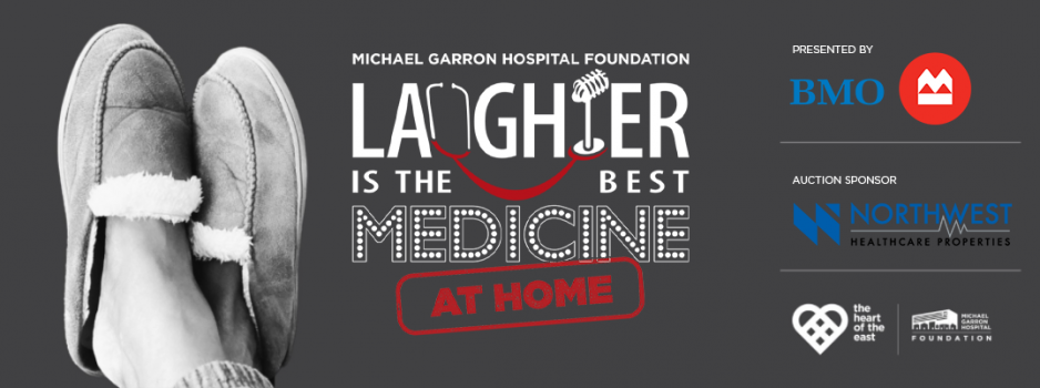 Event banner Laughter is the Best Medicine Gala Banner image with sponsor logo