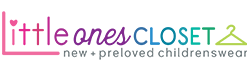 Little Ones Closet logo followed by an illustration of a hangar