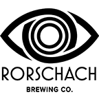 Rorschach Brewing Co Logo with a dizzy eye graphic