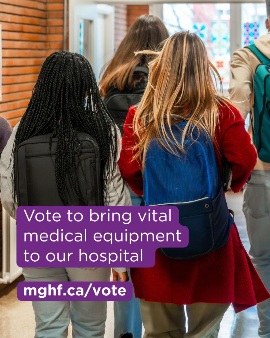 Shareable image reading "Vote to bring vital medical equipment to our hospital"